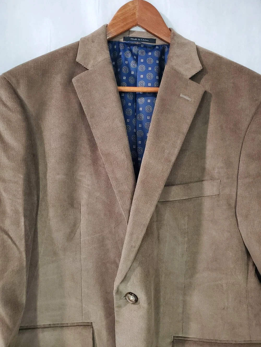 Lauren Ralph Lauren Corduroy Blazer 44S Tan Brown Lined Sport Coat Casual Jacket